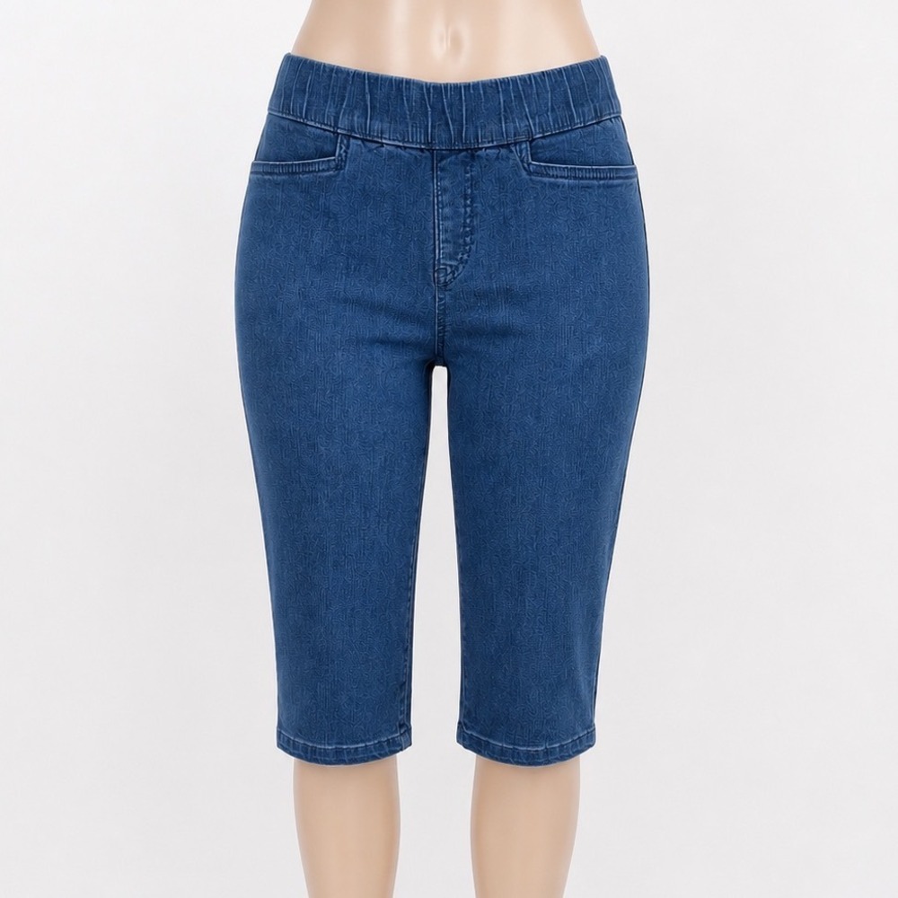 Intro Love the Fit Daisy Capri Power Stretch Tummy Control Jeans Blue 2P NEW